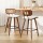 Artiss Set of 2 Bar Stools Kitchen Counter Chairs Rattan Backrest PU Leather Walnut Frame 64cm Beige
