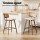 Artiss Set of 4 Bar Stools Kitchen Counter Chairs, Rattan Back, PU Leather, 64cm, Walnut Frame, Beige
