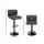 Artiss 2x Bar Stools - Grey PU Leather, Chrome Gas Lift, Swivel, 41cm Steel Base, Adjustable 54-76cm, 130kg Capacity