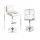 Artiss 2x White Bar Stools - PU Leather, Chrome Base, 360° Swivel, Gas Lift, Adjustable Height 87-109cm, Modern Design