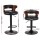 Artiss Bar Stools, Faux Leather, Adjustable Height, Black, 39x39x78-98cm, Contemporary Design, Set of 2