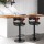 Artiss Bar Stools, Faux Leather, Adjustable Height, Black, 39x39x78-98cm, Contemporary Design, Set of 2