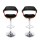 Artiss 2x Selina Bar Stools - Swivel PU Leather, Chrome Base, Gas Lift, Armrest, 90-110cm Adjustable Height, Black