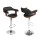 Artiss 4x Bar Stools Gas Lift with Armrest, PU Leather Padded Seat, Chrome Base, Black, Adjustable Height 90-110cm