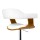 Artiss Selina Bar Stool - White PU Leather, Wooden Seat, Chrome Base, Adjustable Height 90-110cm, Swivel, TUV Certified