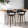 Artiss Bar Stools, PU Leather Seat, Wooden Legs, 63cm Height, Black, Stylish Rotatable Chairs with Anti-Slip Feet