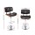 Artiss Bar Stools, PU Leather, 51x45x96-117cm, Black/Wood, Elegant Design, Comfortable Seating, Chrome Finish