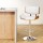 Artiss Bar Stool Gas Lift White Leather, Wooden Seat, Chrome Base, Swivel, Adjustable Height, 51x45x96-117cm