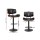 Artiss 4x Black Leather Bar Stools, Gas Lift, Wooden Seat, 360° Rotatable, 64-85cm Adjustable Height, 150kg Capacity