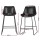 Artiss Fenella Bar Stools Set of 2 - Black PU Leather, 70cm Seat Height, Steel Frame, Elegant Design, Easy Assembly