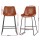 Artiss Fenella Bar Stools - Set of 2, 70cm Seat Height, Brown PU Leather, Steel Frame, Elegant Design, Easy Assembly