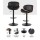 Artiss Joyce Black Leather Swivel Bar Stools, Adjustable Gas Lift, 360° Rotation, Set of 2, Stylish & Durable Design
