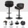 Artiss Joyce 4x Black Bar Stools - Adjustable Gas Lift, Padded Leather, 360° Swivel, Stylish & Durable Design