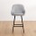 Artiss 2x Bar Stools Linen Upholstered, 60cm Counter Height Chairs with Curved Backrest, Grey & Black, Metal Legs
