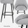 Artiss 2x Bar Stools Linen Upholstered, 60cm Counter Height Chairs with Curved Backrest, Grey & Black, Metal Legs