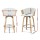 Artiss Ricardo Bar Stools - Bentwood, PU Leather, 360° Swivel, 66cm Seat Height, Set of 2, White, 150kg Capacity