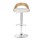 Artiss Publia Bar Stools, PU Leather, Adjustable Height, White, 42.5x46x75.5-95.5cm, Elegant Wood Grain Finish