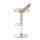 Artiss Publia Bar Stools, PU Leather, Adjustable Height, White, 42.5x46x75.5-95.5cm, Elegant Wood Grain Finish