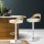 Artiss Publia Bar Stools, PU Leather, Adjustable Height, White, 42.5x46x75.5-95.5cm, Elegant Wood Grain Finish