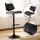 Artiss Quilla 2x Bar Stools Black PU Leather, Bentwood, Gas Lift, Swivel Kitchen Dining Chairs, 56-78cm Adjustable