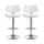 Artiss Quilla 2x Bar Stools White PU Leather, Bentwood, Gas Lift, Swivel Kitchen Dining Chairs, 56.5-78.5cm Height
