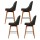 Artiss Set of 4 Bar Stools Swivel Seat Charcoal Wooden Frame with Faux Linen and Padded Backrest, Metal Footrest