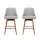 Artiss 2x Swivel Bar Stools - Grey Faux Linen, Wooden Plywood Frame, 65cm Seat Height, Anti-Slip Feet, 150kg Capacity