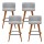 Artiss Set of 4 Bar Stools Linen Padded Wooden Frame 66cm Light Grey Faux Linen Seat, Steel Footrest, 150kg Capacity