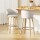 Artiss 2x Bar Stools - Beige PU Leather, 65cm Seat Height, Walnut Wood Frame, Ergonomic Backrest, Anti-Slip Protectors