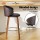 Set of 2 Artiss Bar Stools Dining Chairs PU Leather Walnut Wood 65cm Padded Seat Ergonomic Backrest Brown
