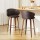 Set of 2 Artiss Bar Stools Dining Chairs PU Leather Walnut Wood 65cm Padded Seat Ergonomic Backrest Brown