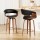 Artiss 2x Swivel Bar Stools - PU Leather Seat, Bentwood Frame, 65cm Height, Anti-Slip, 360° Rotation, Walnut Finish