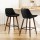 Artiss Set of 2 Bar Stools 68cm Black PU Leather Seat Solid Bentwood Legs Steel Footrest Diamond Backrest