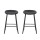 Artiss Ludovic 2x Bar Stools PU Leather Kitchen Dining Chairs, Metal Frame, Footrest, Black, 65cm Seat Height