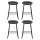 Artiss Ludovic 4x Bar Stools PU Leather Kitchen Dining Chairs, Metal Frame, Footrest, 65cm Seat Height, Black