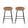 Artiss 2x Ludovic Bar Stools Brown PU Leather Kitchen Counter Chairs with Metal Frame and Footrest, 65cm Seat