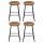 Artiss Ludovic 4x Bar Stools Brown PU Leather 65cm Seat Height Metal Frame with Footrest for Kitchen Dining