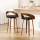 Artiss 2x Swivel Bar Stools with Curving Backrest - Walnut Wood, Black PU Leather Seat, Chrome Footrest, 80cm Height