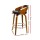 Artiss 2x Swivel Bar Stools with Curving Backrest - Walnut Wood, Black PU Leather Seat, Chrome Footrest, 80cm Height