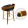 Artiss 2x Swivel Bar Stools with Curving Backrest - Walnut Wood, Black PU Leather Seat, Chrome Footrest, 80cm Height