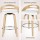 Artiss 2x Swivel Bar Stools White PU Leather, Plywood, Low Back, 64cm Seat, Counter Chairs, Chrome Footrest