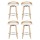 Artiss Set of 4 Swivel Bar Stools, White PU Leather, Low Back, Plywood Legs, 64cm Seat, Modern Dining Chairs