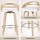 Artiss Set of 4 Swivel Bar Stools, White PU Leather, Low Back, Plywood Legs, 64cm Seat, Modern Dining Chairs