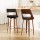 Artiss 2x 65cm Swivel Bar Stools - Walnut Wood, PU Leather, Chrome Footrest, Anti-Slip Feet, Stylish Modern Design