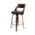 Artiss 2x 65cm Swivel Bar Stools - Walnut Wood, PU Leather, Chrome Footrest, Anti-Slip Feet, Stylish Modern Design