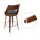 Artiss 2x 65cm Swivel Bar Stools - Walnut Wood, PU Leather, Chrome Footrest, Anti-Slip Feet, Stylish Modern Design
