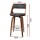 Artiss 4x 65cm Swivel Bar Stools Bentwood Walnut PU Leather Seat with Backrest and Chrome Footrest Black