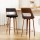 Artiss 2x Swivel Bar Stools - 76cm PU Leather, Solid Wood, Chrome Footrest, Contoured Backrest, Anti-Slip Feet, Black