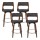 Artiss Set of 4 Bar Stools 76cm Swivel PU Leather Chairs with Solid Wood Legs, Chrome Footrest, Black, Padded