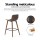Artiss Bar Stools Set of 4, Vintage PU Leather, Solid Wood, Walnut Finish, 48.5x48.5x88cm, Stylish Home Café Seating